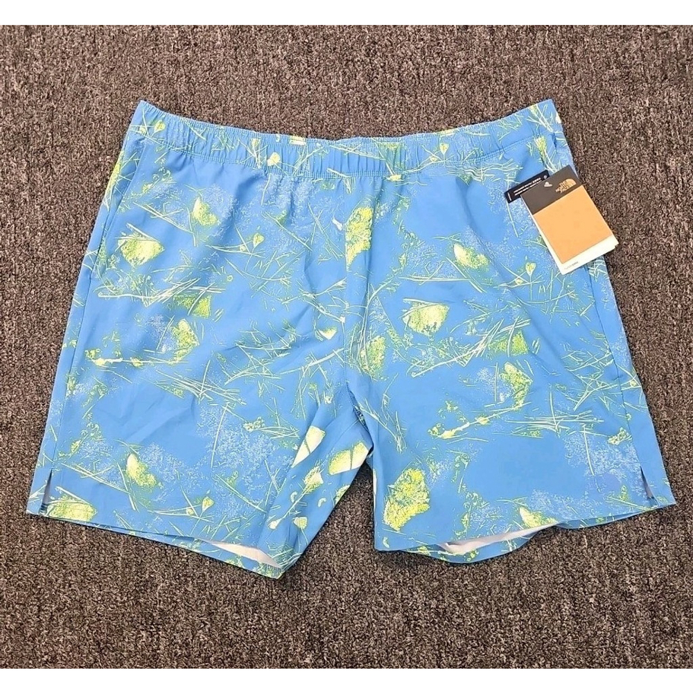 The North Face Mens XXL Blue Green Wander Shorts FlashDry